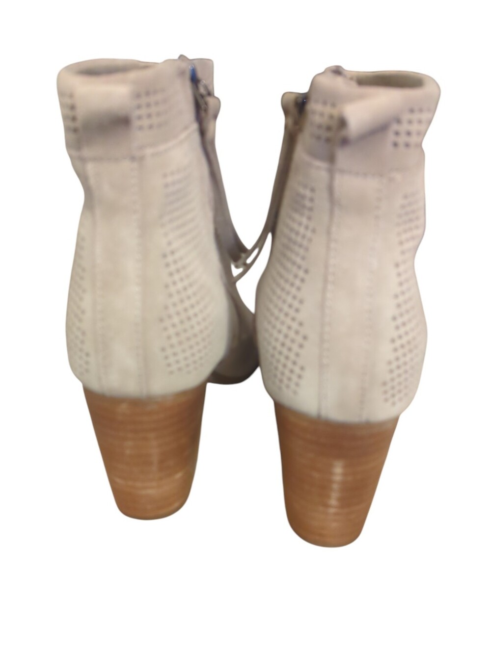 Toms Perforated Suede Ankle Boots in Light Beige Size 6 - Picture 3 of 9